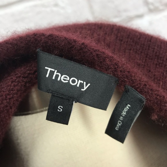 •Theory• Tolleree Cashmere Sweater Top Burgundy - Picture 3 of 4